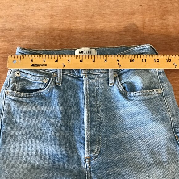 Agolde Nico Skinny Jeans Women 24 Blue Mid Rise Distressed Button Fly Stretch - Picture 10 of 14